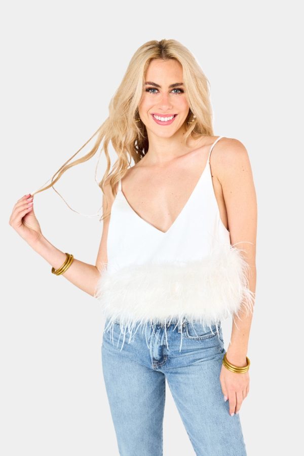 Reno Feather Tank Top - White Supply