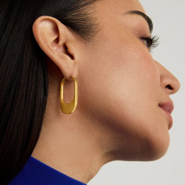 Crosby Hinged Hoop Earrings - Gold Online Hot Sale