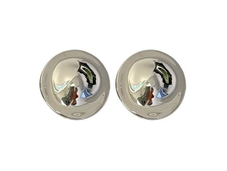 Round Clip-On Earrings - Silver Online Sale