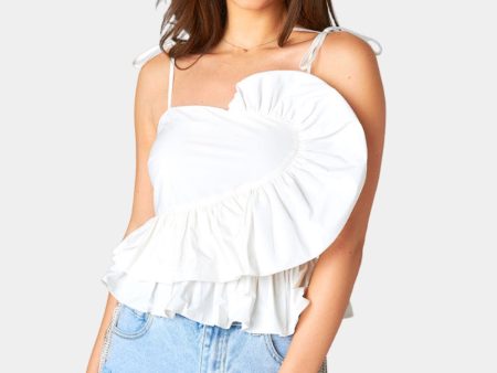 Beck Ruffle Tank Top - White Online