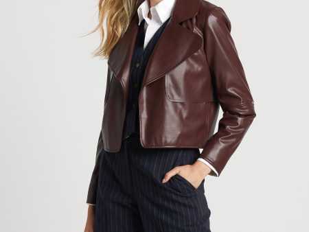 Ninon Short Vegan Leather Jacket - Chocolate Fashion