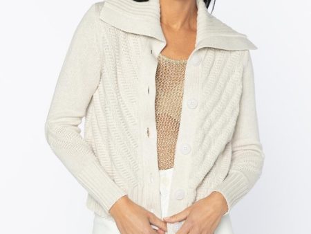 Diagonal Texture Button Cardigan For Sale