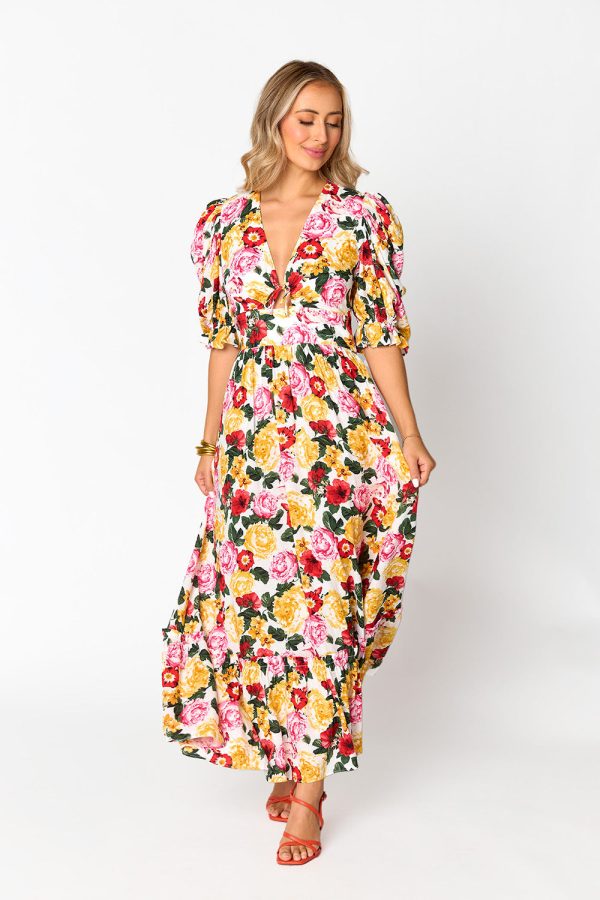 Miranda Puff Sleeve Maxi Dress - Vanity Fashion