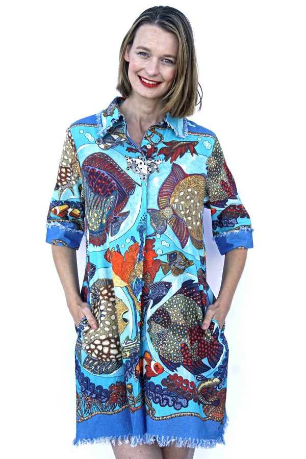 Chatham Dress - Aquarium Print Online Sale