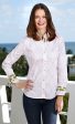 Rome Long Sleeve Shirt - Pink White V Geometric Fashion