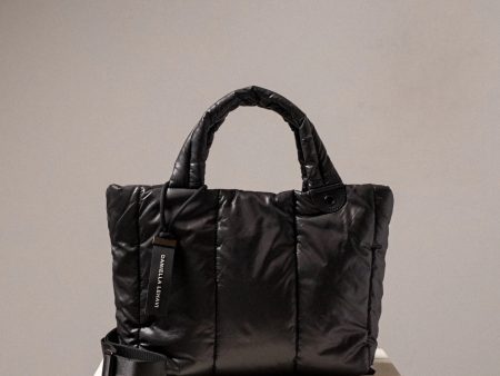 Quilt Medium Tote Bag - Black Online Sale