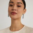 Mirabeau Pave Statement Drop Earrings - White Topaz Silver Fashion