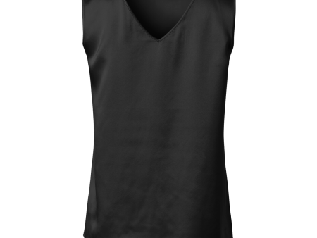 Silk Reversible Tank Top - Black Fashion