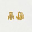 Dauphine Pave Hoop Earrings - White Topaz Gold Cheap