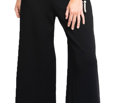 Briana Wide-Leg Milano-Knit Pants - Black For Discount