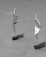 Crumpled Small Post Earrings - Rhodium Online