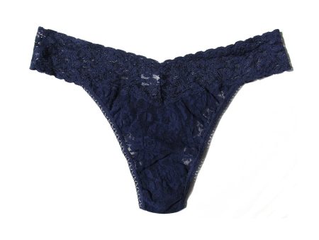 Signature Lace Original Rise Thong - Navy on Sale