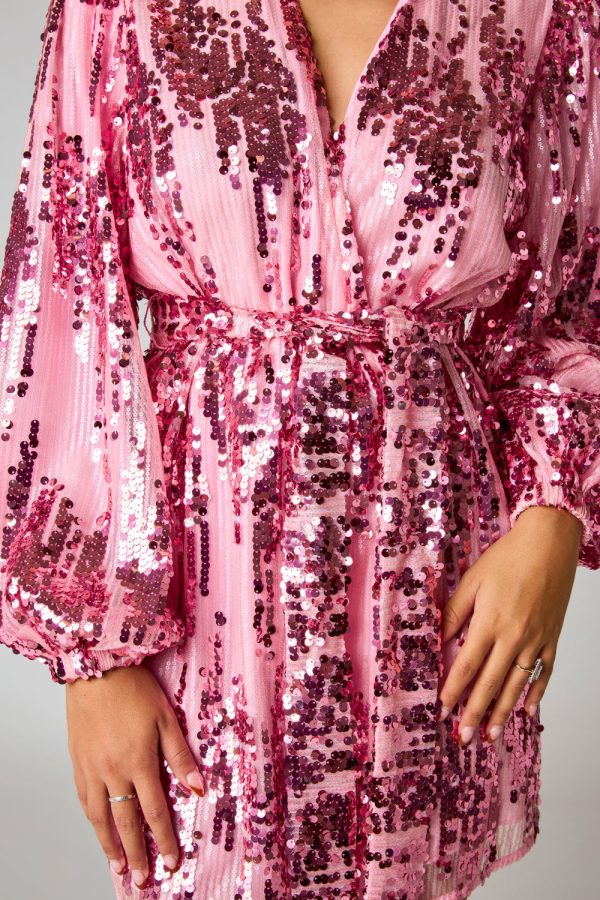 Adeline Sequin Wrap Dress - Unforgettable For Discount