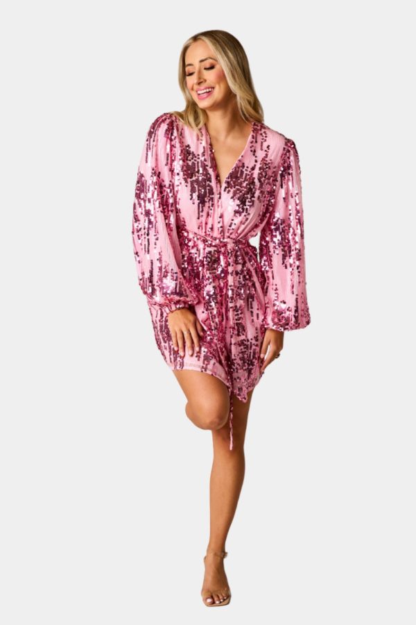 Adeline Sequin Wrap Dress - Unforgettable For Discount