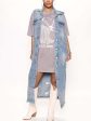 Sleeveless Long Denim Jacket For Discount