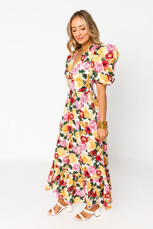 Miranda Puff Sleeve Maxi Dress - Vanity Fashion