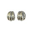 Ridged Clip-On Earrings - Silver For Sale