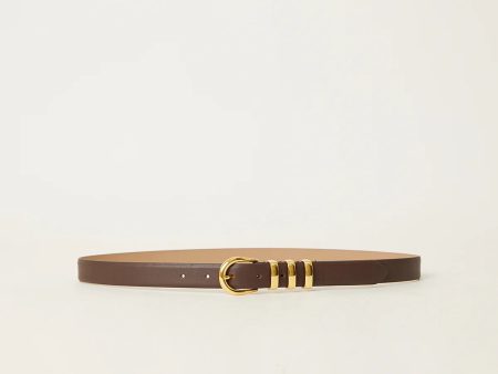 Kad Leather Belt - Chocolate Gold Online Sale