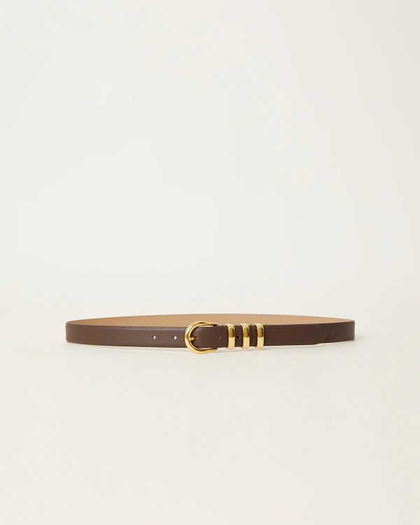 Kad Leather Belt - Chocolate Gold Online Sale