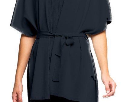 Melinda Belted Dropped Shoulder Cardigan - Dark Navy Online Hot Sale