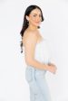 Fancy Strapless Feather Crop Top - White Supply