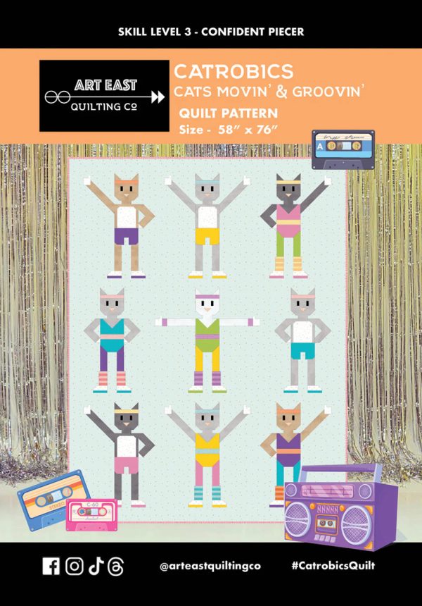 Art East Quilting Co Pattern - Catrobics, Cats Movin & Groovin Discount