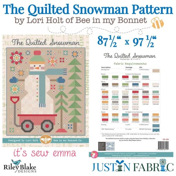 The Quilted Snowman Pattern from Lori Holt   Bee in My Bonnet Online now