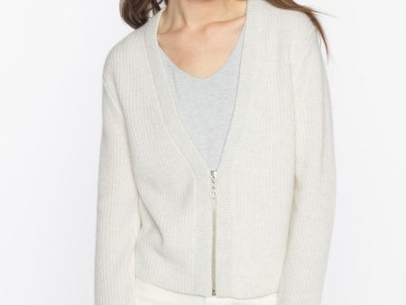 Crop Lurex Trim Zip Cardigan Online now