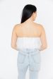 Fancy Strapless Feather Crop Top - White Supply