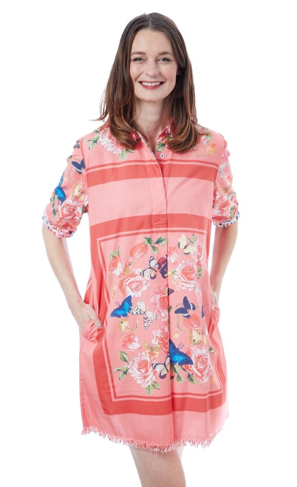 Chatham Dress - Pink With Butterflies Print Sale