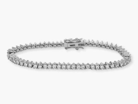 Baby Not Your Basic Tennis Bracelet - Silver White Online Sale