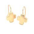 Matte Gold Cross Wire Earrings Cheap