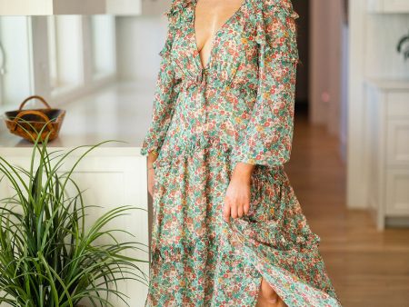 Pia Long Sleeve Maxi Dress - Lush For Sale