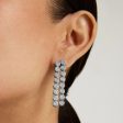 Mirabeau Pave Statement Drop Earrings - White Topaz Silver Fashion