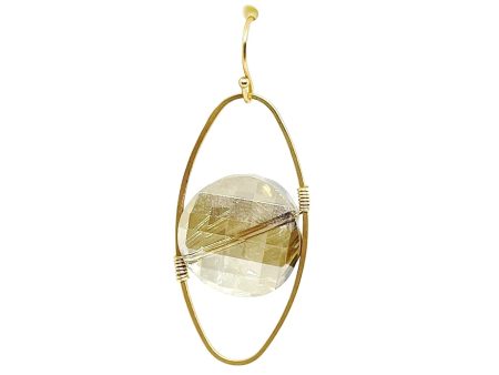 Coin Crystal Oval Matte Gold Wrap Earrings - Champagne Supply