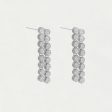 Mirabeau Pave Statement Drop Earrings - White Topaz Silver Fashion