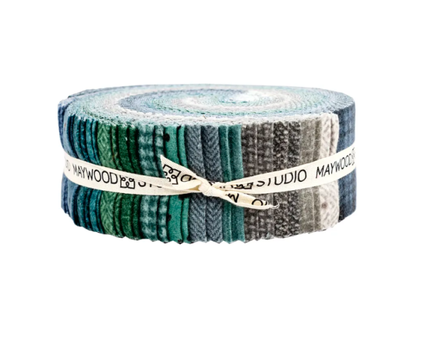 MAYWOOD STUDIO FLANNEL - Woolies Jelly Roll - Stormy Seas For Discount