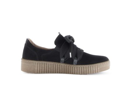 Velvet Bow Sneakers - Black Online Sale