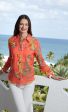 Cape Cod Frayed Shirt - Orange Dragon Print Sale