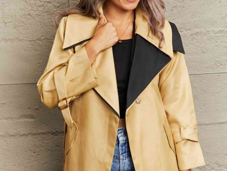 Tie Waist Lapel Collar Trench Coat Online