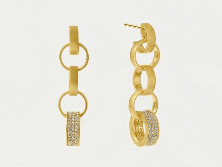 Petit Pave Statement Chain Earrings For Cheap