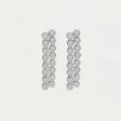 Mirabeau Pave Statement Drop Earrings - White Topaz Silver Fashion