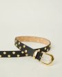 Juniper Studded Leather Belt - Black Gold Cheap