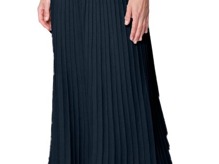 Geraldina Pleated-Knit Maxi Skirt - Dark Navy Online Sale