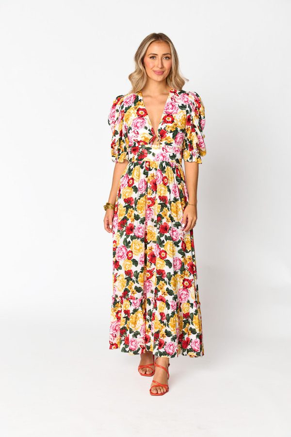 Miranda Puff Sleeve Maxi Dress - Vanity Fashion