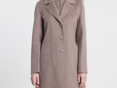 Knit Insert Notch Collar Coat on Sale