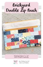 Brickyard Double Zip Pouch Pattern by Sew Lux Fabrics Online Hot Sale