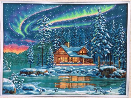 Dimensions Cross Stitch Kit - Aurora Cabin Hot on Sale