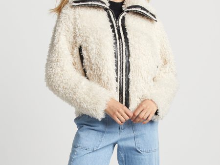 Carrie Short Mongolian Faux Fur Coat - Ivory Sale