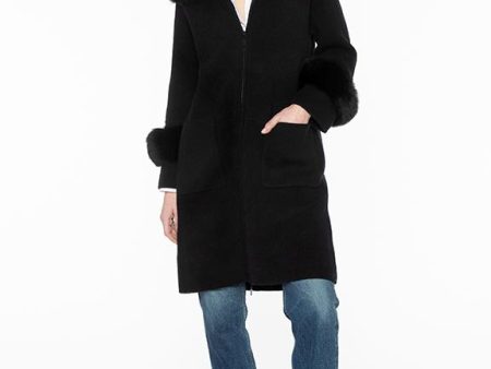 Fur Trim Long Zip Cardigan Online